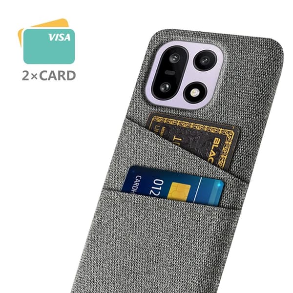 Mobilskal till OnePlus 15 5G Korthållare Cloth + Hard PC - Grå Grå