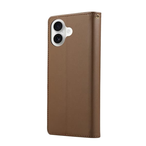 iPhone 17 Plånboksfodral RFID Rhombus Läder - Brun Brun