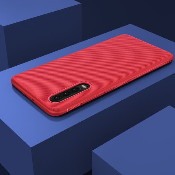 Twill Texture Flexicase -kotelo Huawei P30 - Punainen Red