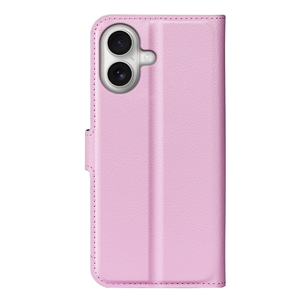 iPhone 17 Plånboksfodral Litchi Texture läder - Rosa Rosa