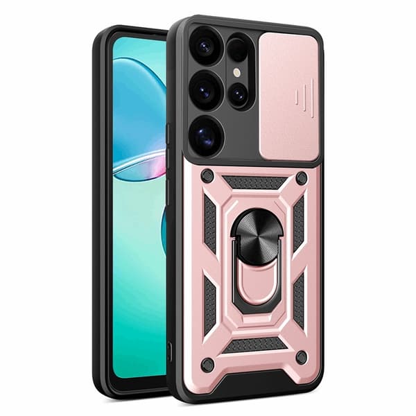 Mobilskal till Galaxy S25 Ultra Hybrid Armor Camshield - Rosa Rosa
