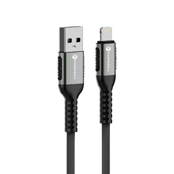 Forcell Kabel USB-A Till Lightning 66W 1.2m - Svart Svart