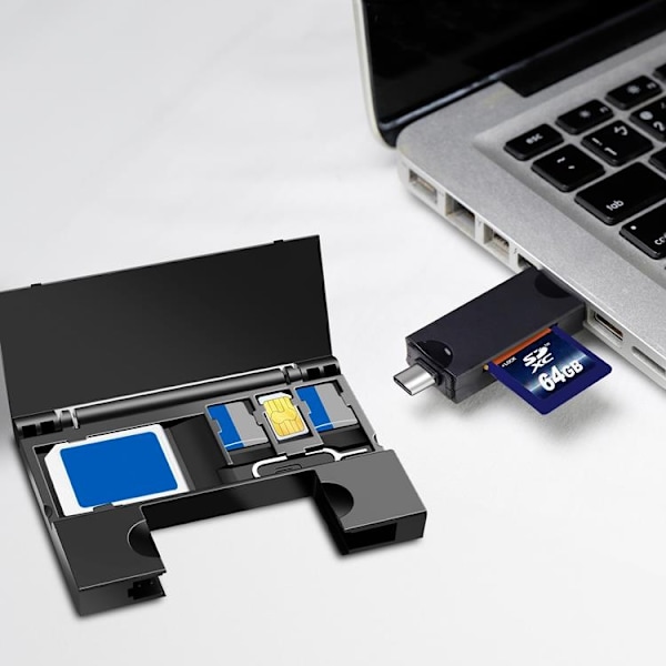 Logilink Minneskortsläsare USB-C Med USB-A MicroSDoch SD-kord Svart