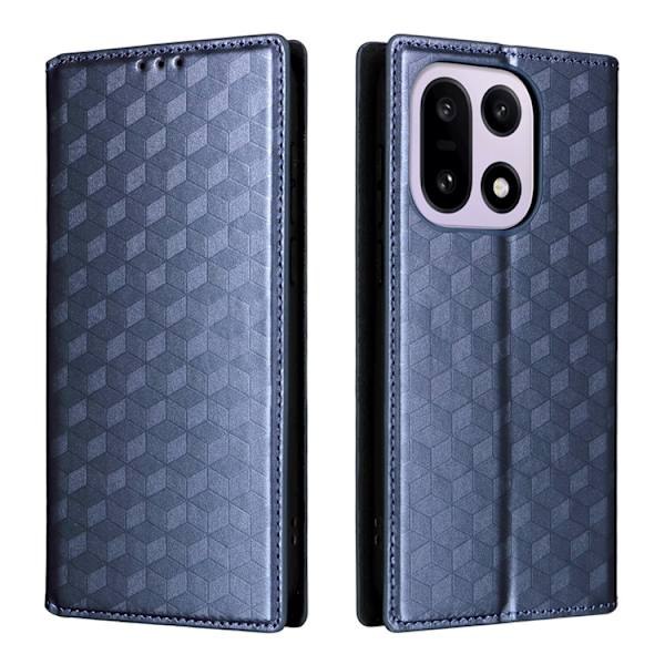 OnePlus 15 Plånboksfodral Rhombus Imprinted Konstläder - Blå Blå