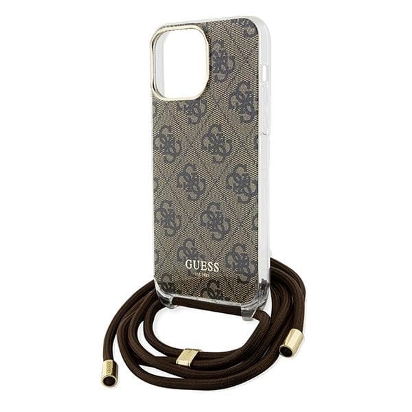 Guess Mobilskal till iPhone 15 Pro Max Crossbody Cord Print - Brun Brun