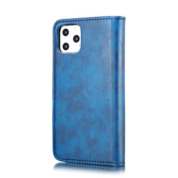 DG.MING iPhone 11 Pro Max Äkta Läder Plånboksfodral med Ställning - Blå