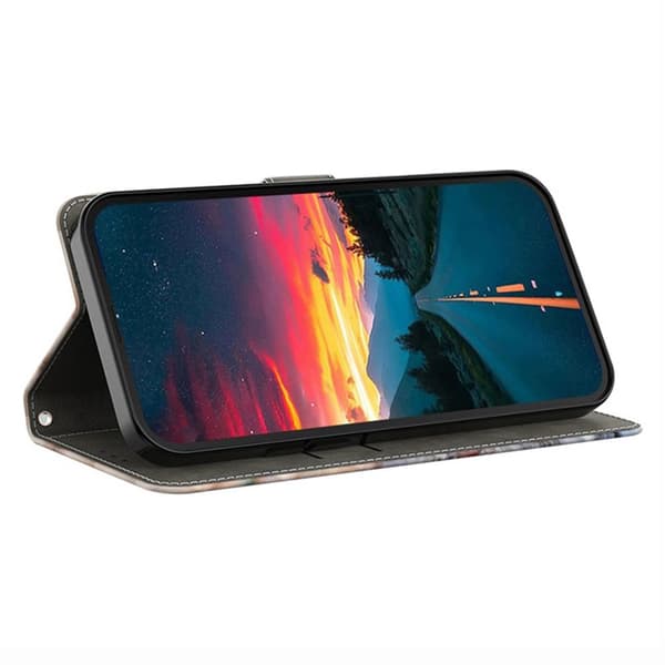 Plånboksfodral för Samsung Galaxy S26 Plus Mönstertryck Ställ - Svart Ros