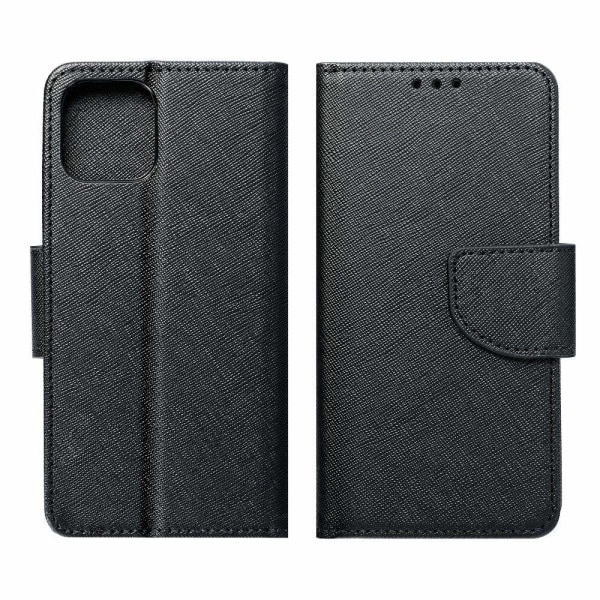 Redmi 9C/9C NFC-lompakkokotelo Fancy Eco Leather - musta