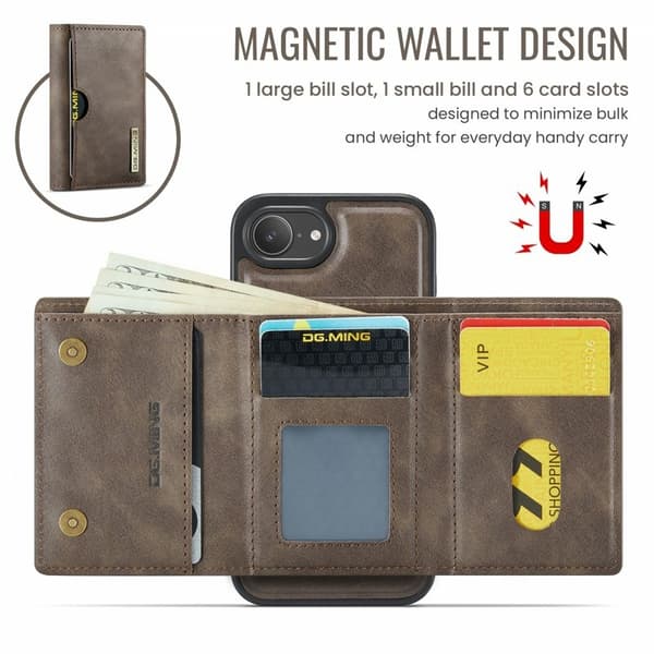 DG.MING M6 Series Mobilskal till iPhone 16e Magnetiskt Brun