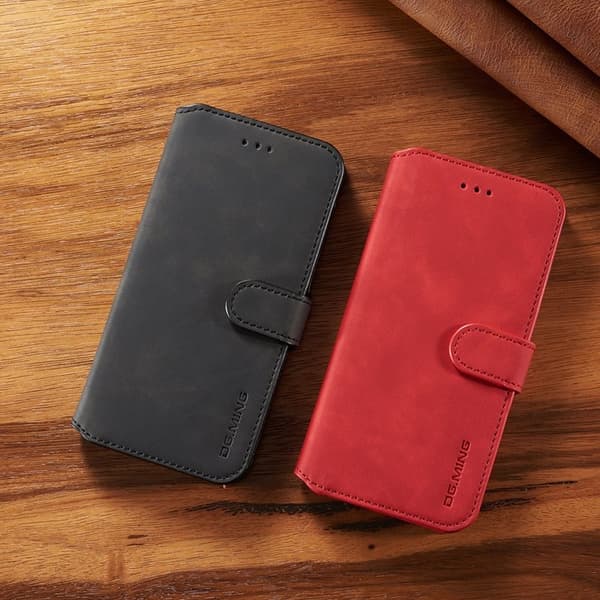 DG.MING Retro Wallet Mobilskal för iPhone XS 5.8 tum - Svart