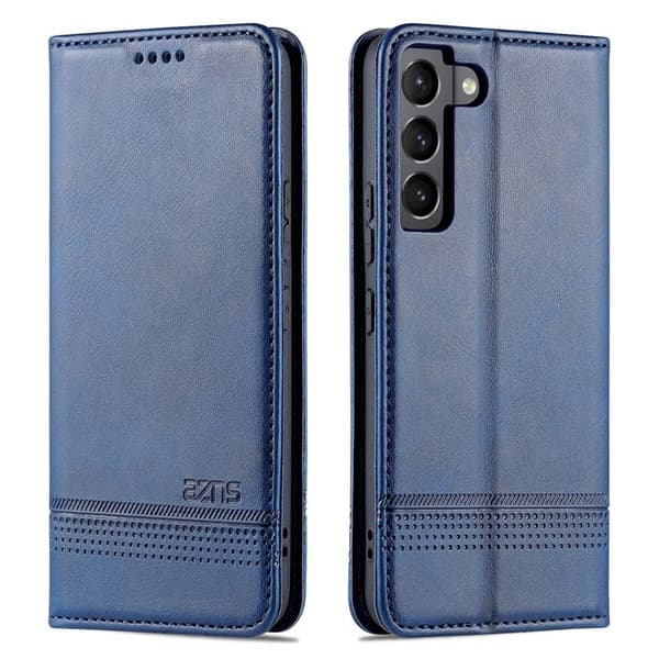 AZNS Samsung Galaxy S22 Plånboksfodral Konstläder - Blå