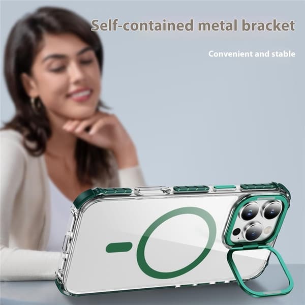 Mobilskal till iPhone 16 Pro MagSafe Kickstand - Grön Grön