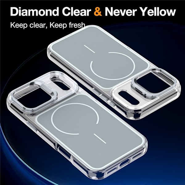Mobilskal till iPhone 17 Pro Max MagSafe Lens Kickstand TPU + PC - Grå Grå