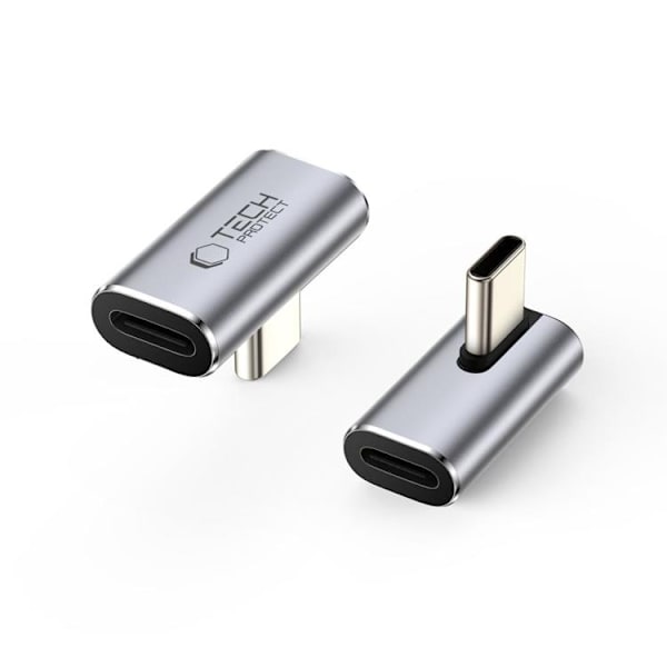 Tech-Protect USB-C Angled Adapter Ultraboost AA03 - Grå Grå