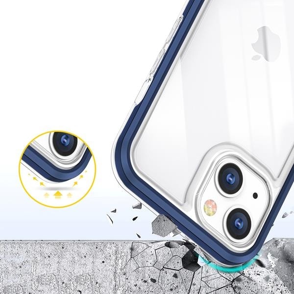 iPhone 13 mini Skal Clear 3in1 Gel - Blå