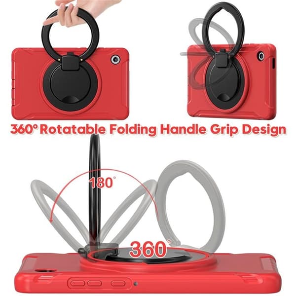 Mobilskal till Galaxy Tab A11 Rotary Kickstand Handle - Röd Röd