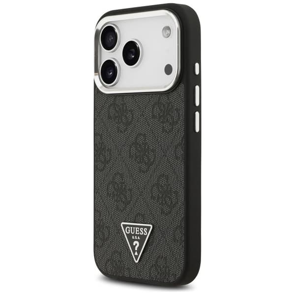 Guess Mobilskal till iPhone 17 Pro MagSafe 4G Triangle Logo - Svart Silver Svart