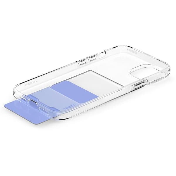 Spigen iPhone 15 Plus -kännykkäkuori korttipidikkeellä Crystal - läpinäkyvä Transparent