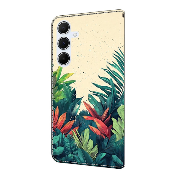 Galaxy A17/A26 Plånboksfodral Konstläder Pattern Printing Grön
