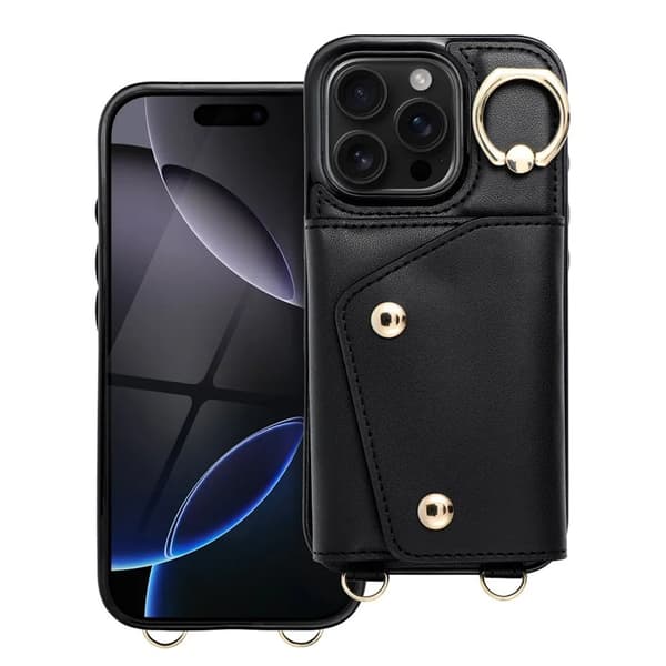 Telefontaske til iPhone 12/12 Pro Wonder Kortholder - Sort Svart
