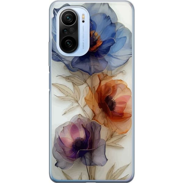 Telefontaske til Xiaomi Mi 11i med silkeblomster