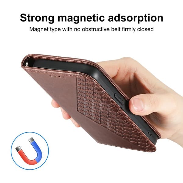 Plånboksfodral för Samsung Galaxy S26 Plus Konstläder med handledsrem - Brun