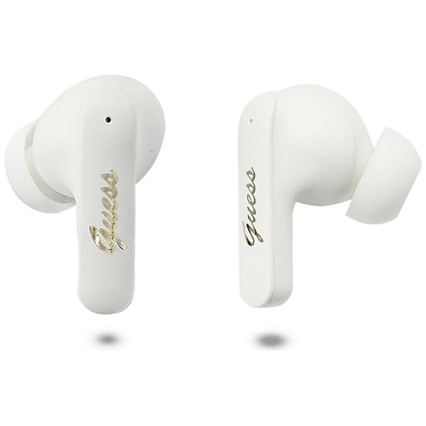 Guess TWS In-ear Hörlurar Script Metal Logo - Vit Vit