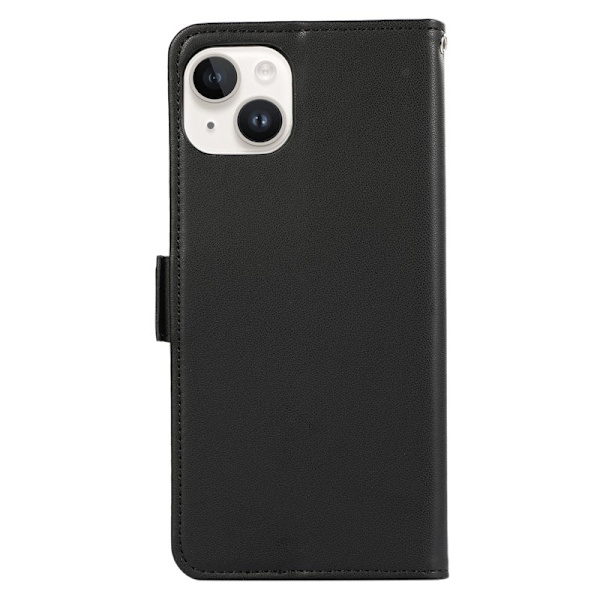 ABEEL iPhone 15 Plånboksfodral RFID Blocker Konstläder Ställ - Svart