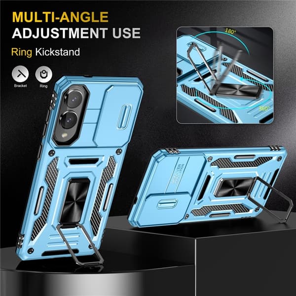 Mobilskal till Galaxy S25 Edge Kickstand Slide - Babyblå Blå