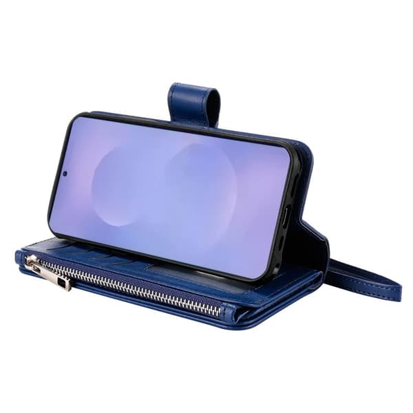 Plånboksfodral för Samsung Galaxy S26 Plus Magnetiskt Konstläder - Blå