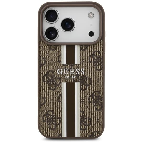 Guess Mobilskal till iPhone 17 Pro MagSafe 4G Printed Stripes - Brun Brun