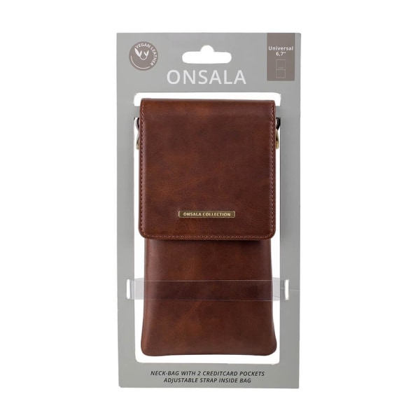 ONSALA Mobilcover med Halsrem Brun Universal 6.7" Brown