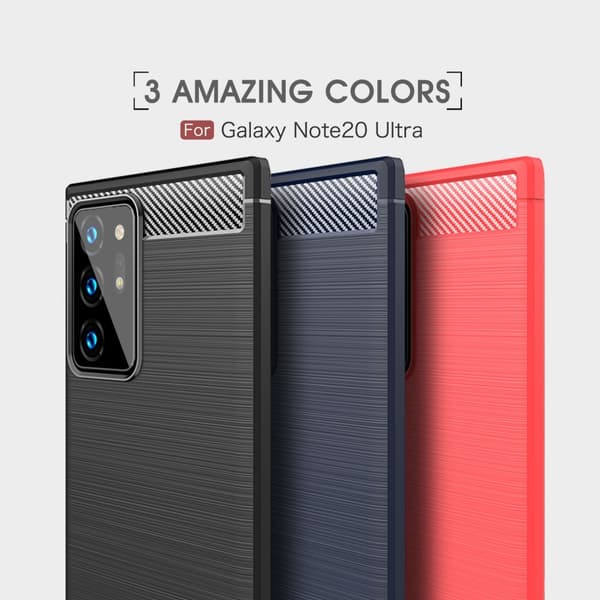 Carbon TPU Cover til Galaxy Note 20 Ultra - Blå Blue