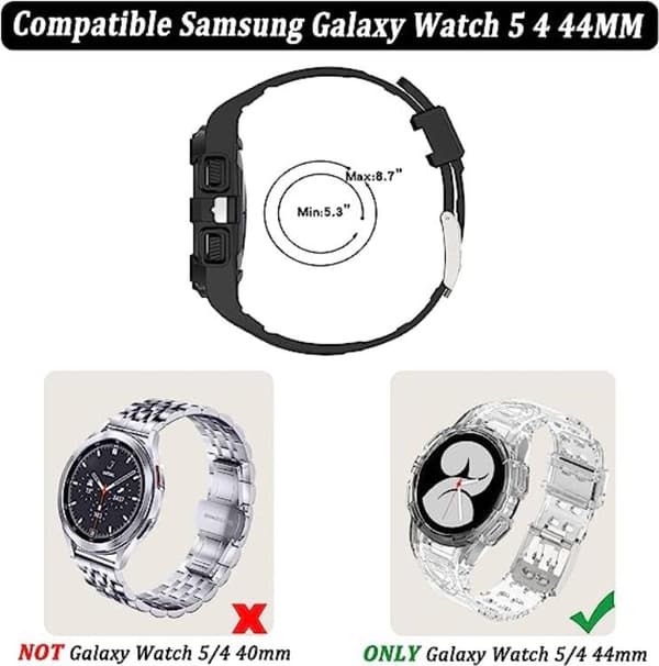 Galaxy Watch 4/5 (46mm) Replacement Case Band - Clear Transparent