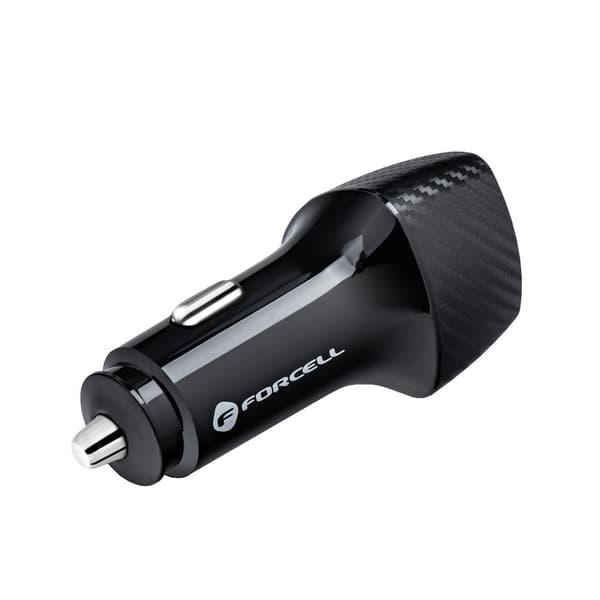 FORCELL billaddare USB-C 3.0 PD20W USB QC3.0 18W 5A svart Svart