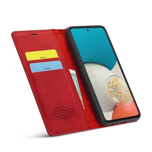 LC.IMEEKE Samsung Galaxy A53 5G Plånboksfodral Konstläder - Röd