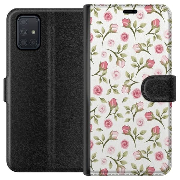 Pung Etui til Samsung Galaxy A71 med Blomstermotiv
