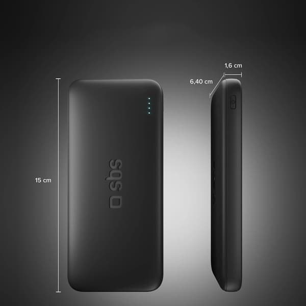 SBS Powerbank 10000mAh 10W USB-A - USB-C Infinity - Sort Svart