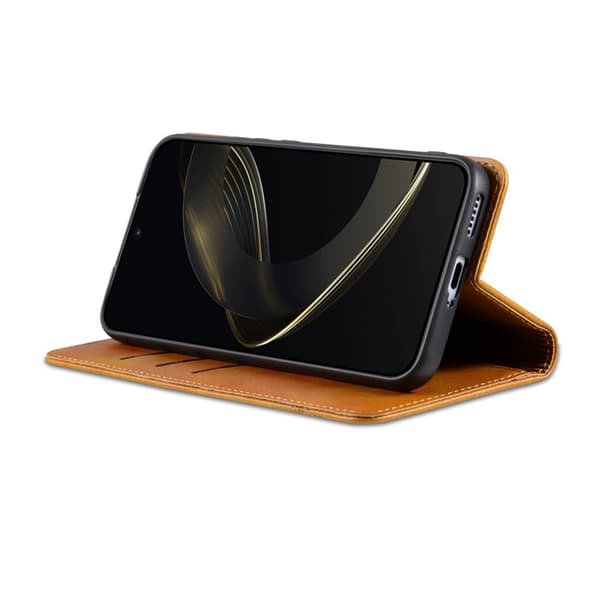 AZNS Samsung Galaxy S25+ Plånboksfodral Konstläder - Brun