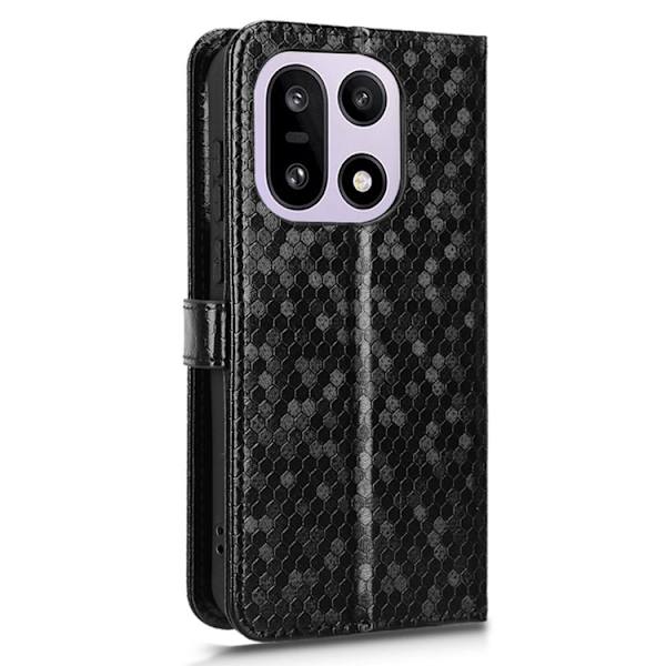OnePlus 15 5G Konstläder Plånboksfodral Dot Pattern Imprint Svart