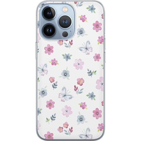 Mobilskal till Apple iPhone 13 Pro med Blommor och fjärillar