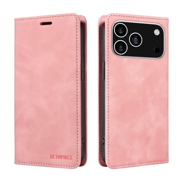 BETOPNICE iPhone 17 Pro Plånboksfodral Konstläder - Rosa Rosa