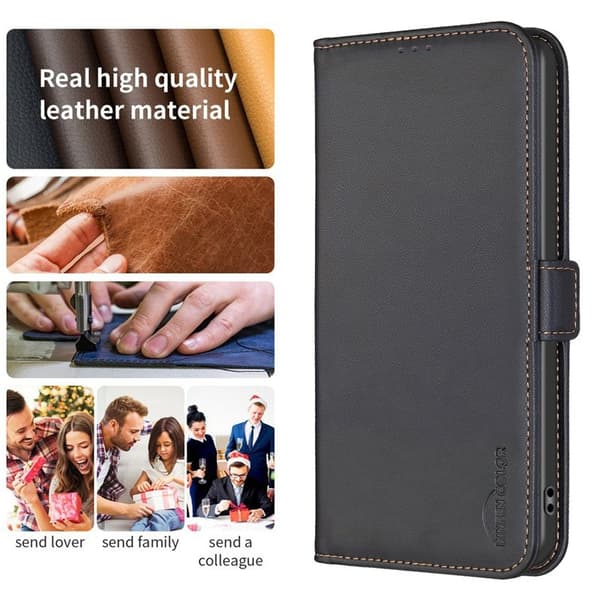 BINFEN Samsung Galaxy S26 Plus Plånboksfodral Konstläder Flip Folio - Svart