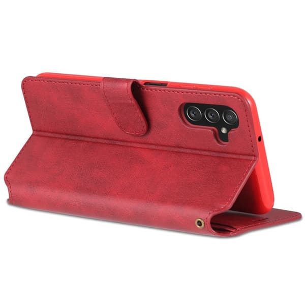 AZNS Book Stand Samsung Galaxy A13 Plånboksfodral Konstläder - Röd