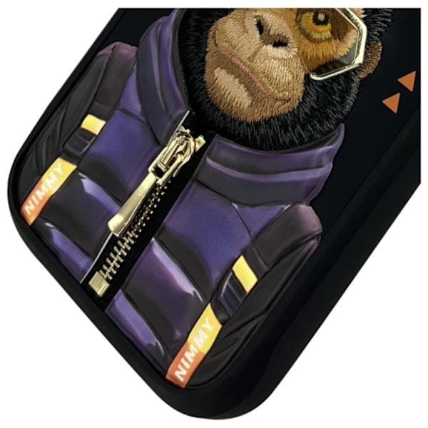 Nimmy Telefontaske til iPhone 16 Pro Max Cool & Cute 2.0 Monkey - Sort Black
