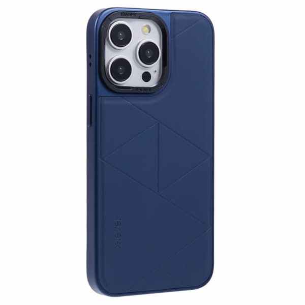 X-LEVEL Mobilskal till iPhone 13 Pro Läder+PC+TPU Geometrisk Blå