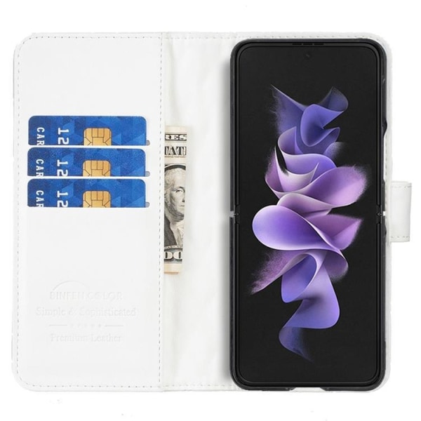 BINFEN COLOR Galaxy Z Fold 4 lompakkokotelo, rompus - valkoinen
