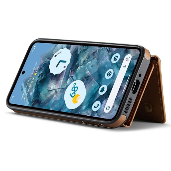 DG.MING M6 Series Konstläder Plånboksfodral för Google Pixel 9 Pro - Brun