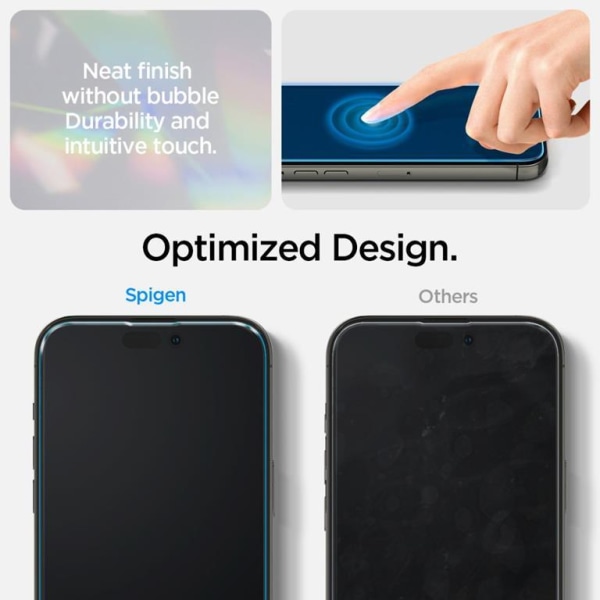 Spigen iPhone 14 Pro karkaistu lasi näytönsuoja (2 kpl) + Shell Crys