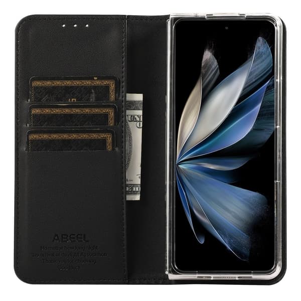 ABEEL Samsung Galaxy Z Fold5 5G Plånboksfodral Konstläder Svart